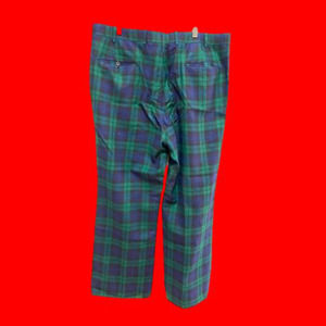 Vintage Hickey Freeman Plaid Wool Striaght Leg Trousers